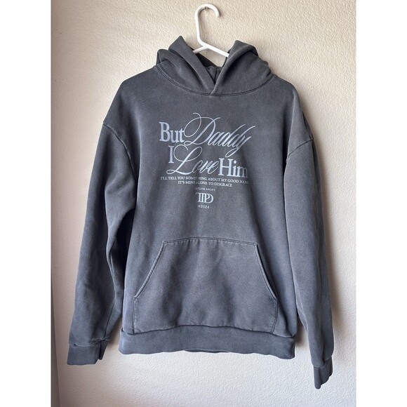 But Daddy I Love Him Hoodie Taylor Swift Gray Hoodie Unisex Adults Size Large - Picture 1 of 9
